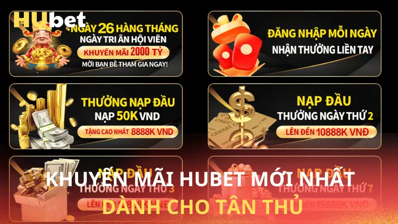 Khuyến mãi Hubet mới nhất dành cho tân thủ.